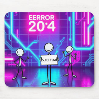 Neon Cybernetic Dreamscape Mouse Pad
