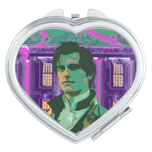 Neon Cyberpunk Handsome Mr Darcy Portrait Compact Mirror