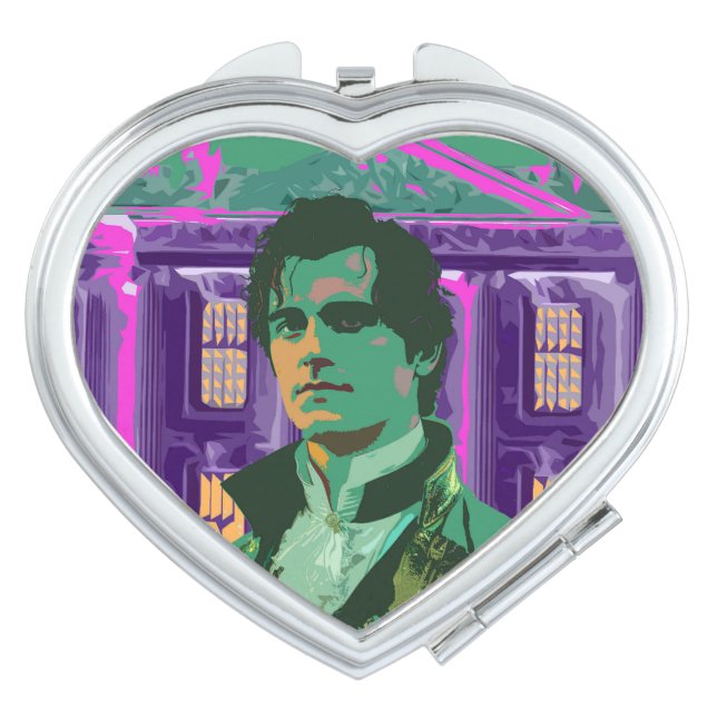 Neon Cyberpunk Handsome Mr Darcy Portrait Compact Mirror (Front)