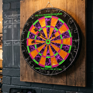 Neon Cyberpunk Sci-Fi Custom Text Dart Board