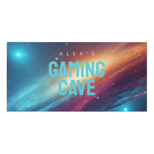 Neon Cyberpunk Space Glowing Galaxy Door Sign