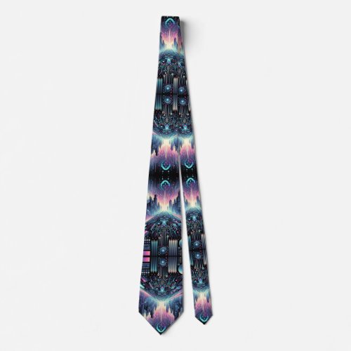 Neon Cyberworld Neck Tie