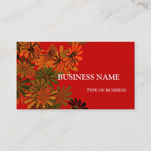 Customizable Neon Daisies Business Card Template
