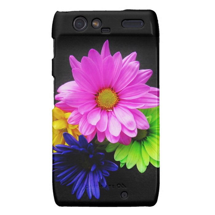 Neon daisies Motorola RAZR case Droid RAZR Cases