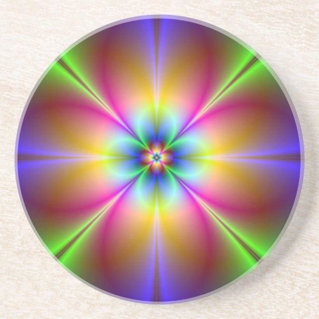 Neon Daisy Drink Coaster (Front)