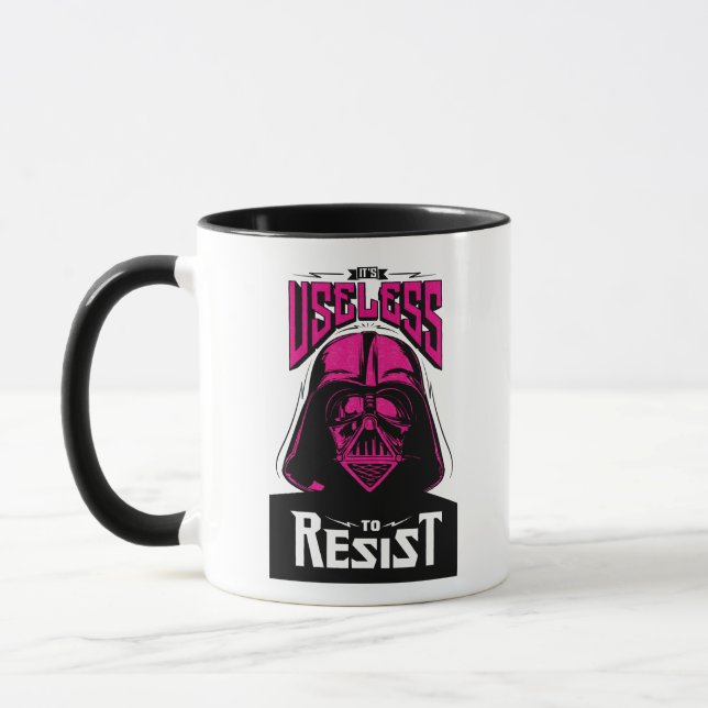 Neon Darth Vader: It Is Useless To Resist Mug (Left)