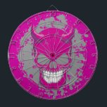 Neon Demon Dart Board<br><div class="desc">Graphic demon skull is so wicked and colorful. This evil skull will add some color to your life and get you noticed!</div>