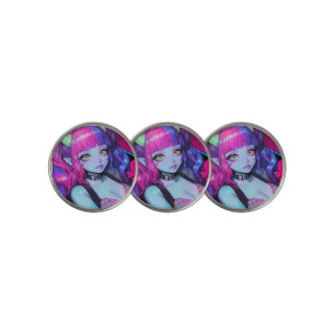 Neon Demon Girl Heart Eyes Golf Ball Marker