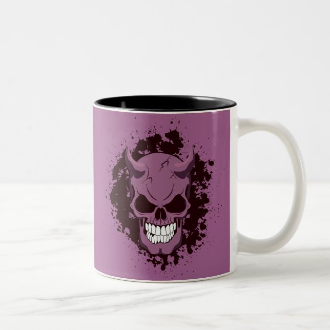 Neon Demon Skull Two-Tone Coffee Mug (Right)
