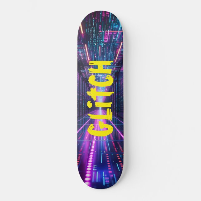 NEON design Skateboard WITH GLITCH (Front)