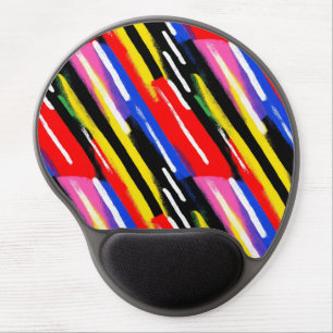 Neon Diagonal Stripe Speed Burst Gel Mouse Pad