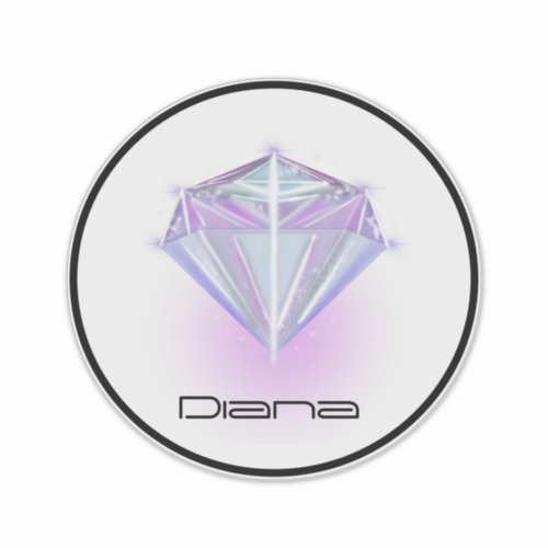 Neon Diamond Logo Text Name Business Car Sticker