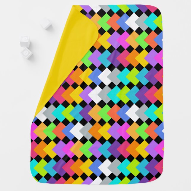 Neon Diamonds Baby Blanket (In Situ)