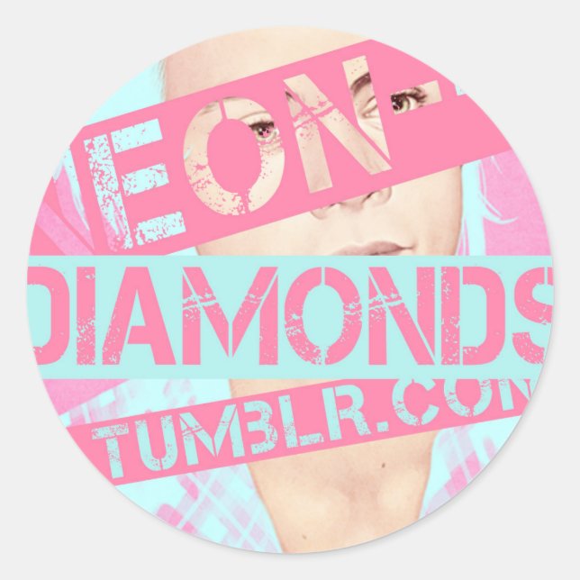 neon--diamonds classic round sticker (Front)