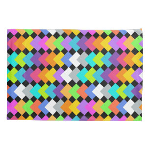 Neon Diamonds  Pillow Case