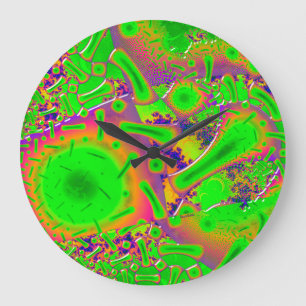 Neon Dichroic Psychedelic Large Clock