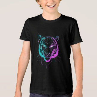 Neon digital tiger art Tri-Blend shirt