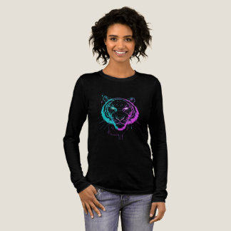 Neon digital tiger art Tri-Blend shirt