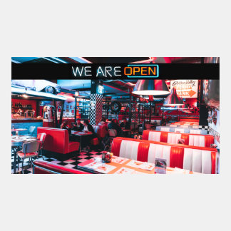 Neon Diner Open Sign Zoom Background