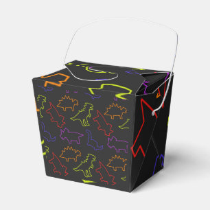 Neon Dinosaur Outlines Favor Boxes