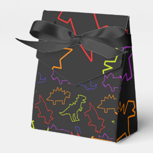 Neon Dinosaur Outlines Favor Boxes