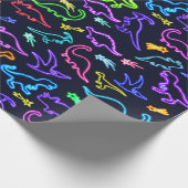 Neon Dinosaurs Wrapping Paper (Corner)