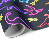Neon Dinosaurs Wrapping Paper (Roll Corner)