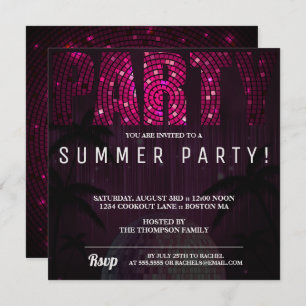 Neon Disco background  party invitation