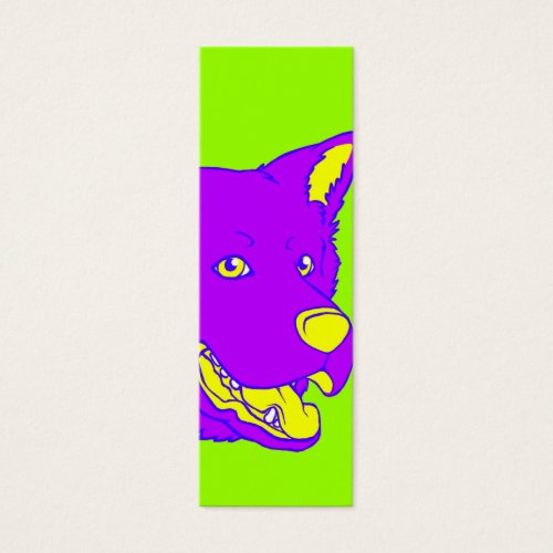 Neon Dog Bookmark Business Card