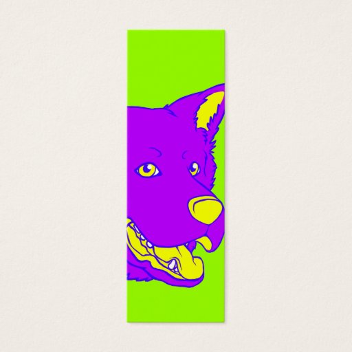 Customizable Neon Dog Bookmark Business Card