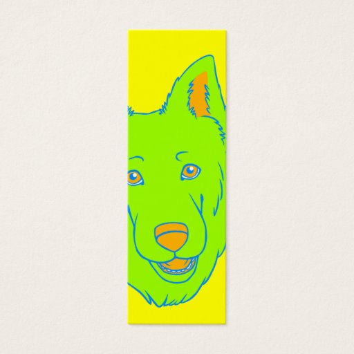 Customizable Neon Dog Bookmark Business Card Template
