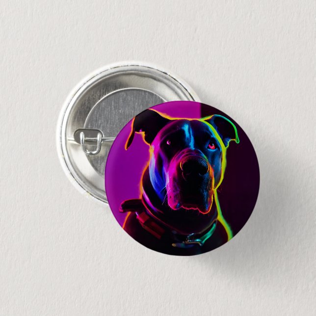 neon dog button (Front & Back)
