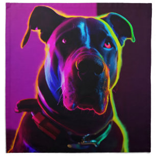 neon dog cloth napkin