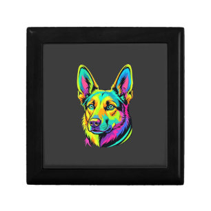 Neon Dog Colorful Vector Portrait Gift Box