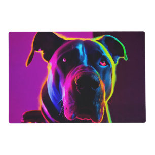 neon dog placemat