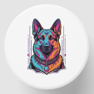 Neon Dog Portrait Vintage Engraving Graphic_1 Mini Candle Favors