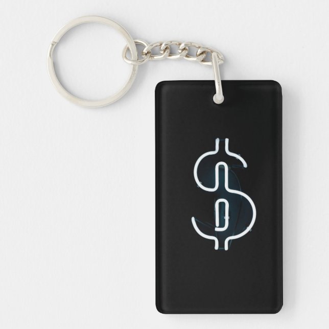 Neon dollar sign keychain (Front)