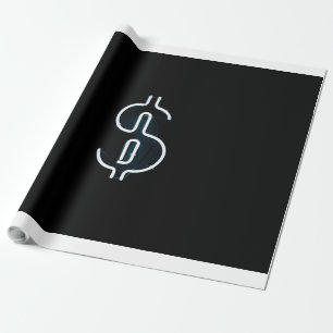 Neon dollar sign wrapping paper