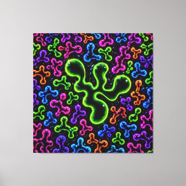 Neon Doodles Canvas Print (Front)