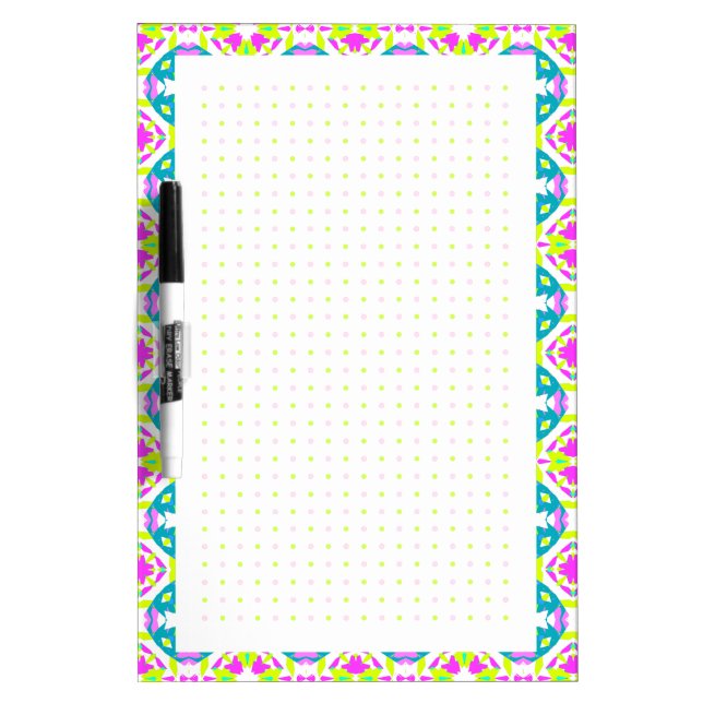 Neon Dot Grid BuJo College Girl School Planner Dry Erase Board (Front)