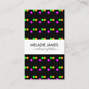 Neon Dots Makeup Artist Salon Business Card