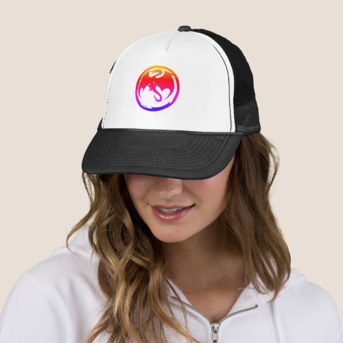 Neon Dragon black trucker hat