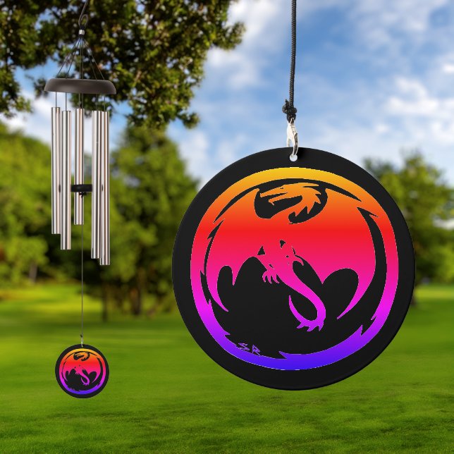 Neon Dragon black wind chime (Outdoor)