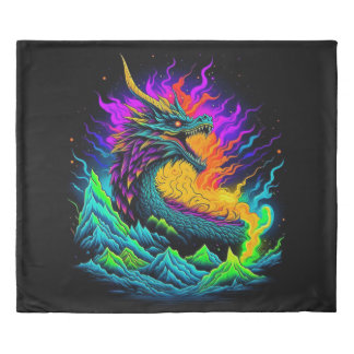 Neon Dragon Duvet Cover