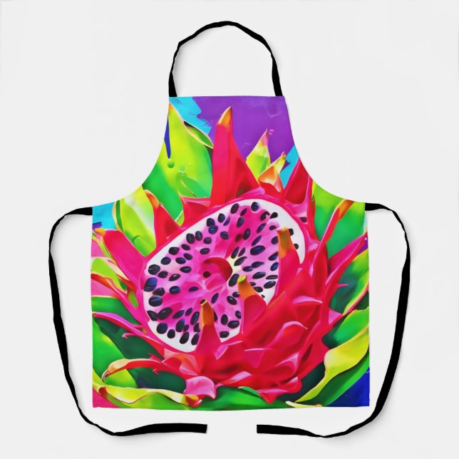 Neon Dragon Fruit Splendor Apron (Front)