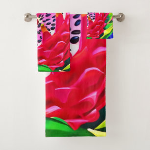Neon Dragon Fruit Splendor Bath Towel Set