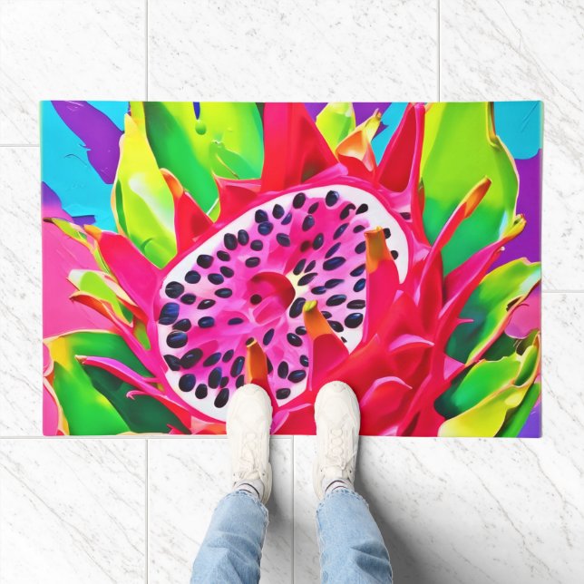 Neon Dragon Fruit Splendor Doormat (Indoor)