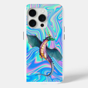 Neon Dragon Holographic Design iPhone 15 Pro Case
