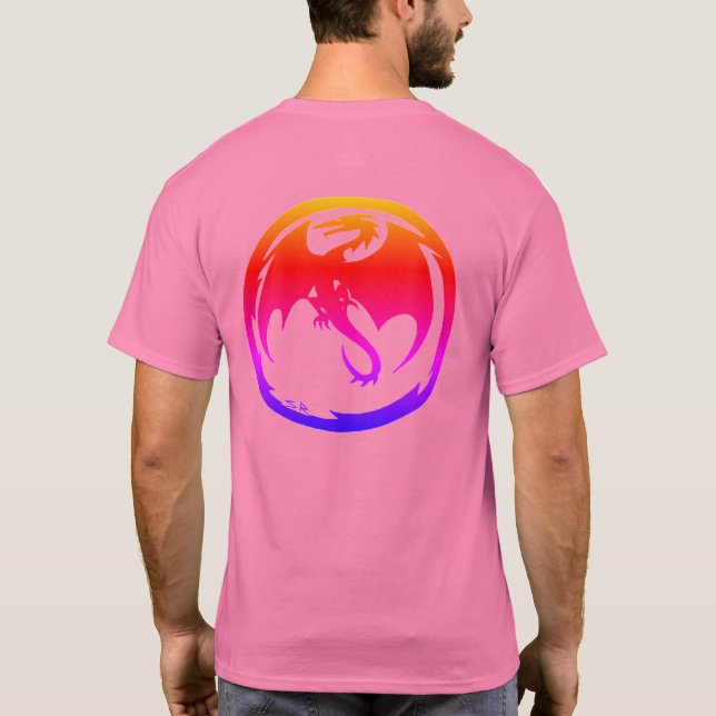 Neon Dragon men pink T-shirt back (Back)