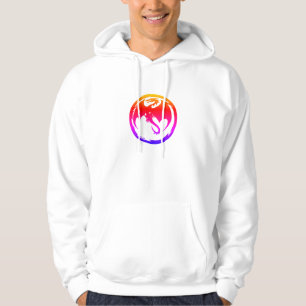 Neon Dragon men white hoodie